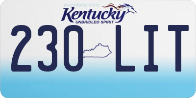 KY license plate 230LIT