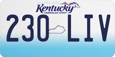 KY license plate 230LIV