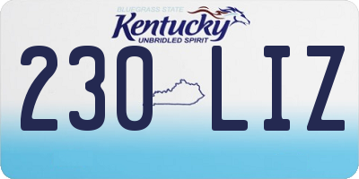 KY license plate 230LIZ