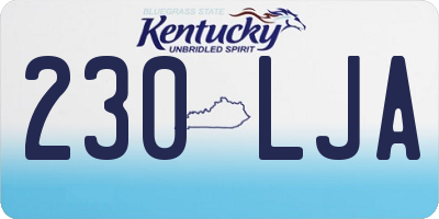 KY license plate 230LJA