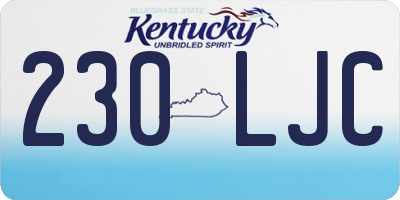 KY license plate 230LJC
