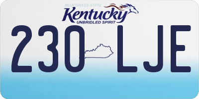 KY license plate 230LJE