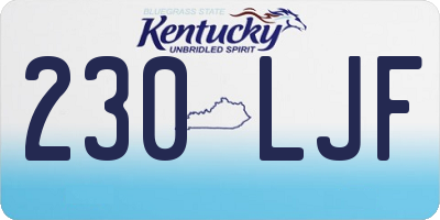 KY license plate 230LJF