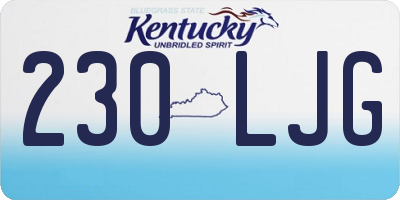 KY license plate 230LJG
