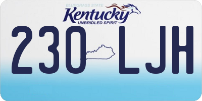 KY license plate 230LJH