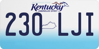 KY license plate 230LJI