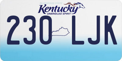 KY license plate 230LJK