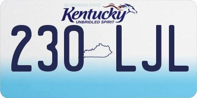KY license plate 230LJL