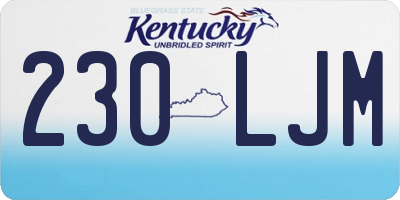 KY license plate 230LJM