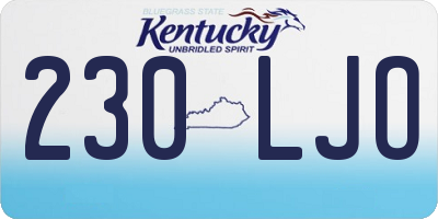 KY license plate 230LJO
