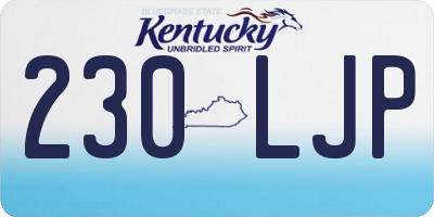 KY license plate 230LJP