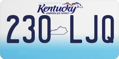 KY license plate 230LJQ
