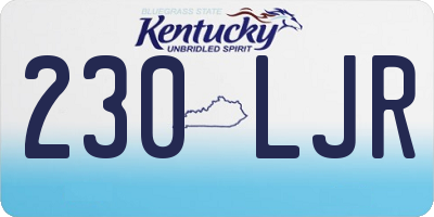 KY license plate 230LJR
