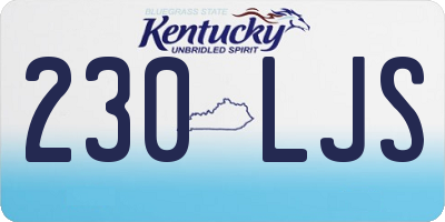 KY license plate 230LJS