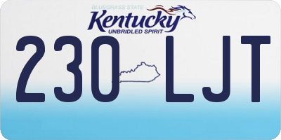 KY license plate 230LJT
