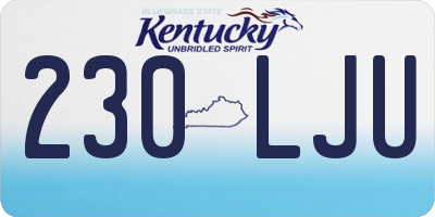 KY license plate 230LJU
