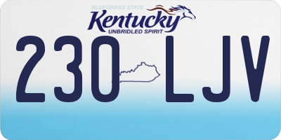 KY license plate 230LJV