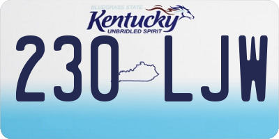 KY license plate 230LJW