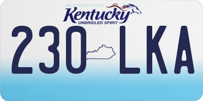 KY license plate 230LKA