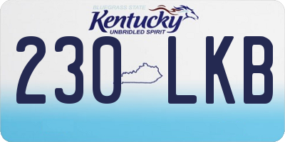 KY license plate 230LKB