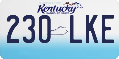 KY license plate 230LKE