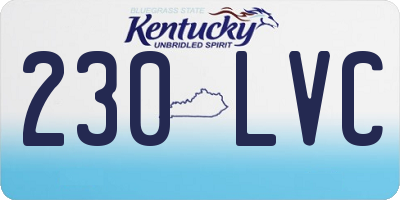 KY license plate 230LVC