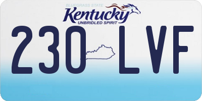 KY license plate 230LVF
