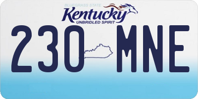 KY license plate 230MNE
