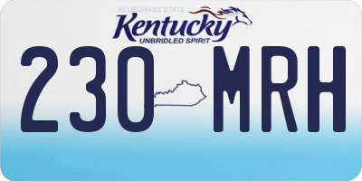 KY license plate 230MRH