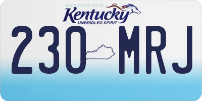 KY license plate 230MRJ