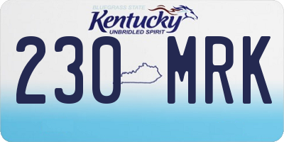 KY license plate 230MRK
