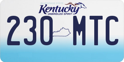 KY license plate 230MTC