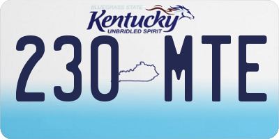 KY license plate 230MTE