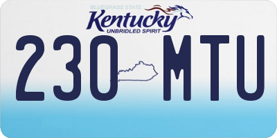 KY license plate 230MTU