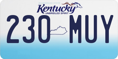 KY license plate 230MUY