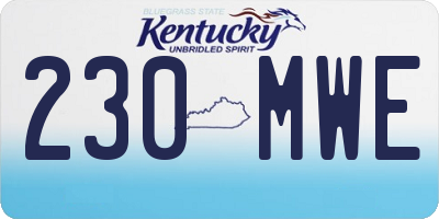 KY license plate 230MWE