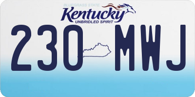 KY license plate 230MWJ