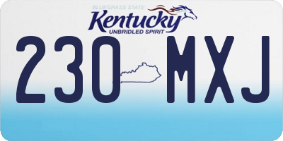 KY license plate 230MXJ