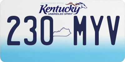 KY license plate 230MYV