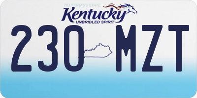 KY license plate 230MZT