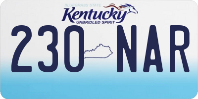 KY license plate 230NAR