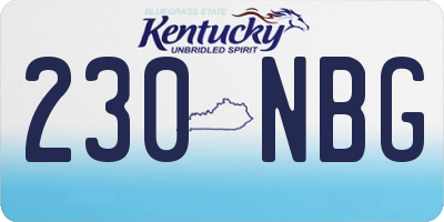 KY license plate 230NBG
