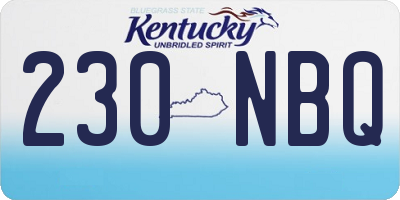 KY license plate 230NBQ