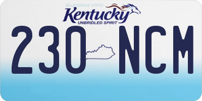 KY license plate 230NCM