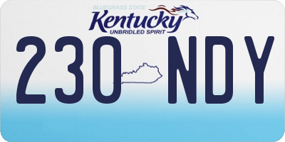 KY license plate 230NDY