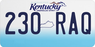 KY license plate 230RAQ