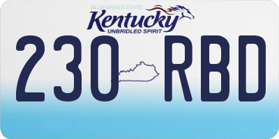 KY license plate 230RBD