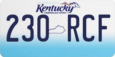 KY license plate 230RCF