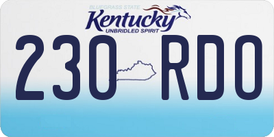 KY license plate 230RDO
