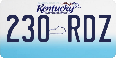 KY license plate 230RDZ